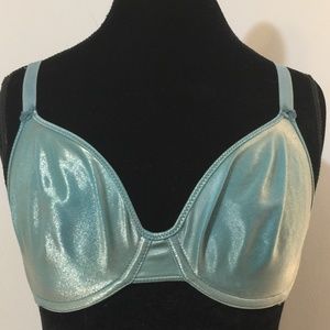 Vintage 80's Lovable 34D Bra Shinny Aqua Blue Vintage 80’s
